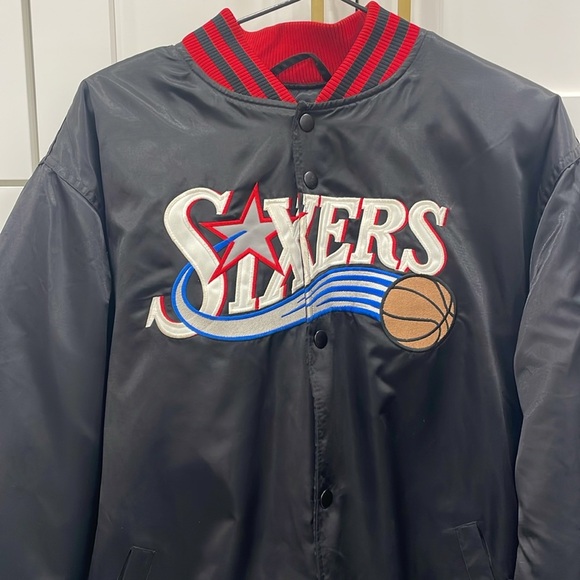 Y2K 2000s NBA Fusion Reebok Philadelphia 76ers Bomber Jacket - Picture 2 of 14
